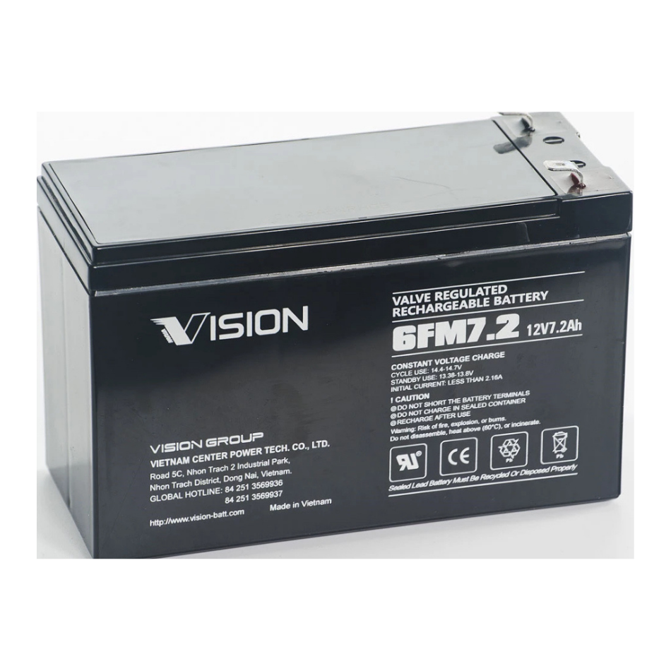 Vision 6FM7.2 AGM Batteri 12V 7,2Ah - til foderspreder