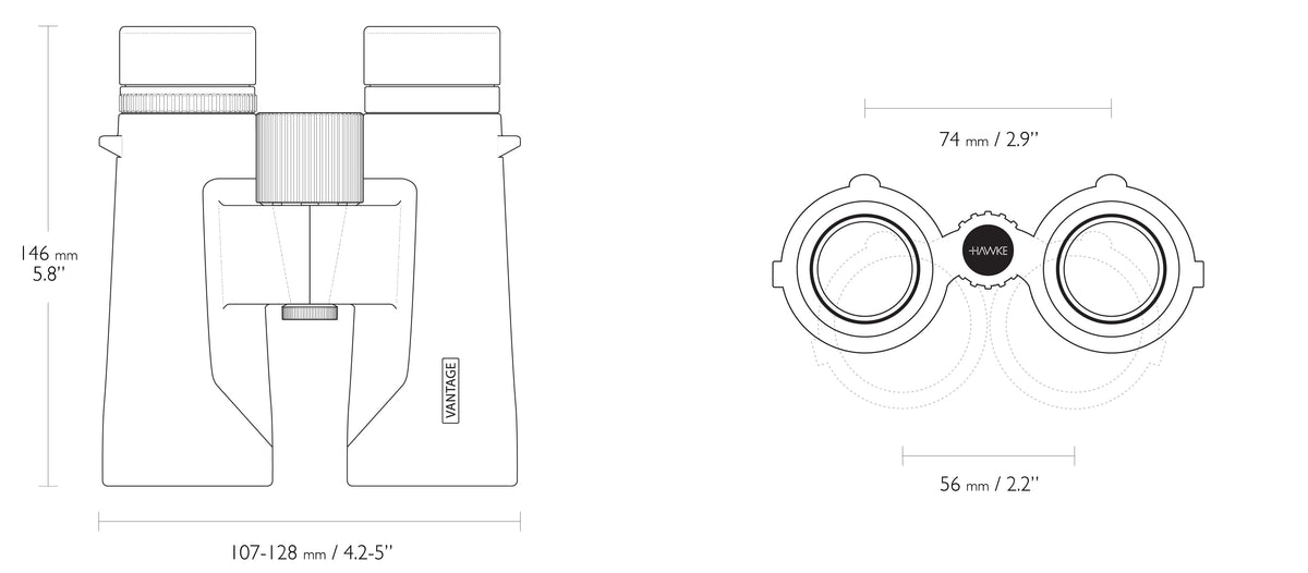 Hawke Vantage 10x50 – grøn – detalje 3